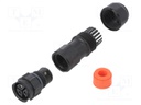 Connector: circular; female; plug; screw terminal; PIN: 3; IP68