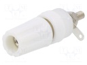 Socket; 4mm banana; 15A; 250VDC; L: 45mm; white; nickel plated