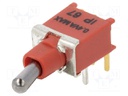 Switch: toggle; Pos: 2; SPDT; ON-(ON); 0.4A/20VDC; Leads: flat pin