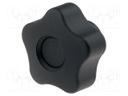 Knob; Dia: 32mm; M6; 12mm; H: 23mm; technopolymer (PP); black