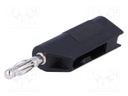 Plug; 4mm banana; 10A; 60VDC; black; with axial socket