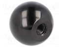 Ball knob; Dia: 50mm; M12; 21mm; black