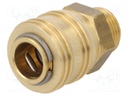 Quick connection coupling; straight; 35bar; Mat: brass; Seal: NBR