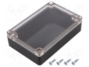 Enclosure: multipurpose; X: 90mm; Y: 135mm; Z: 35mm; ABS; black; IP65