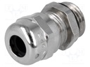 Cable gland; PG7; IP68; Mat: brass; Body plating: nickel