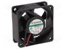 Fan: DC; axial; 12VDC; 60x60x25mm; 49m3/h; 37dBA; Vapo; 5600rpm