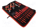 Kit: pliers, insulation screwdrivers; Pcs: 19; 1kV; bag