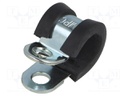 Fixing clamp; ØBundle : 10mm; W: 12mm; steel; Cover material: EPDM