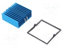 Heatsink: extruded; grilled; blue; L: 42.5mm; W: 42.5mm; H: 17.5mm