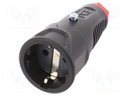 Connector: AC supply; socket; female; 16A; 250VAC; IP20; for cable