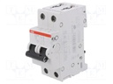 Circuit breaker; 400VAC; Inom: 4A; Poles: 2; DIN; Charact: C; 10kA