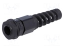 Cable gland; with strain relief; M12; IP68; Mat: polyamide; black