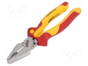 Pliers; insulated,universal; steel; 225mm; 1kVAC