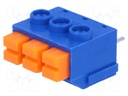 PCB terminal block; angled 90°; 5mm; ways: 3; on PCBs; 22AWG÷16AWG
