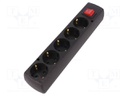 Connector: AC supply; splitter; Layout: 2P+PE; black; 250VAC; 16A