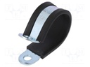 Fixing clamp; ØBundle : 35mm; W: 20mm; steel; Cover material: EPDM