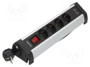 Plug socket strip: protective; Sockets: 6; 230VAC; 16A; 1.5m; IP20