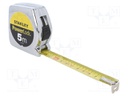 Measuring tape; L: 5m; Width: 19mm; Enclos.mat: metal; Class: II