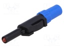 Plug; 4mm banana; 30A; 60VDC; blue; 5mΩ; 2.5mm2; Contacts: brass