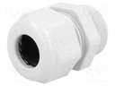 Cable gland; PG16; IP68; Mat: polyamide; light grey; UL94V-0