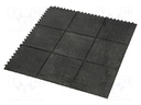 Gym mat; Width: 0.9m; L: 0.9m; Mat: rubber,nitryl; Colour: black