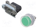 Switch: push-button; NO; 3A/240VAC; 0.55A/125VDC; 22mm; green; IP66