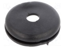 Grommet; Ømount.hole: 18.5mm; Øhole: 6mm; PVC; black; -30÷60°C