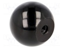 Ball knob; Dia: 32mm; M6; 14.5mm; black