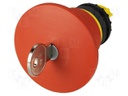 Switch: emergency stop with key; Stabl.pos: 2; 22mm; red; IP66