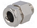 Cable gland; M10; IP68; Mat: brass; Body plating: nickel