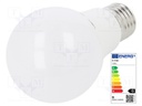 LED lamp; neutral white; E27; 220/240VAC; 806lm; 9W; 200°