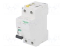 RCD breaker; Inom: 63A; Ires: 30mA; Poles: 2; 400V; Mounting: DIN