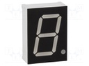 Display: LED; 7-segment; 20.4mm; 0.8"; No.char: 1; red; 60mcd; anode