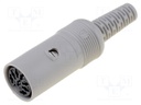 Plug; DIN; female; PIN: 8; Layout: 262°; straight; for cable