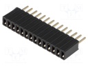 Socket; pin strips; female; PIN: 14; straight; 1.27mm; THT; 1x14