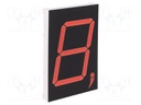 Display: LED; 7-segment; 76.2mm; 3"; No.char: 1; red; 13÷30mcd; anode