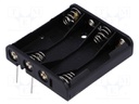 Holder; Leads: for PCB; Size: AAA,R3; Batt.no: 4; Colour: black