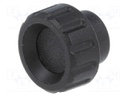 Knob; Dia: 16mm; M3; 6mm; H: 13mm; polyamide; Boss material: brass