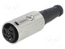 Plug; DIN; female; PIN: 6; Layout: 240°; straight; for cable; 34V; 2A