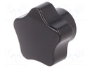 Knob; Dia: 32mm; M6; 12mm; H: 23mm; duroplast (PF); black; -20÷110°C