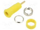 Socket; 1,5mm banana; Overall len: 29mm; yellow; insulated