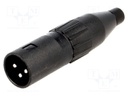 Plug; XLR; male; PIN: 3; straight; for cable; soldering; 133V; 15A
