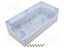 Enclosure: multipurpose; X: 120mm; Y: 240mm; Z: 75mm; ZP; ABS