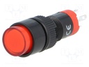 Switch: push-button; Pos: 2; SPDT; 0.5A/250VAC; 1A/24VDC; red; red