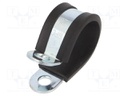 Fixing clamp; ØBundle : 28mm; W: 20mm; steel; Cover material: EPDM