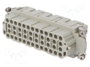 Connector: HDC; contact insert; female; DEE; PIN: 46; 46+PE; crimped