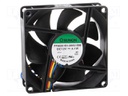 Fan: DC; axial; 12VDC; 80x80x25mm; 101.94m3/h; 47.5dBA; Len: 300mm