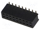 Socket; pin strips; female; PIN: 18; straight; 1.27mm; SMT; 2x9; 1A