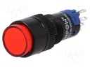 Switch: push-button; Pos: 2; SPDT; 0.5A/250VAC; 1A/24VDC; red; red