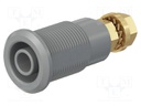 Socket; 4mm banana; 32A; white; gold-plated; Overall len: 33mm